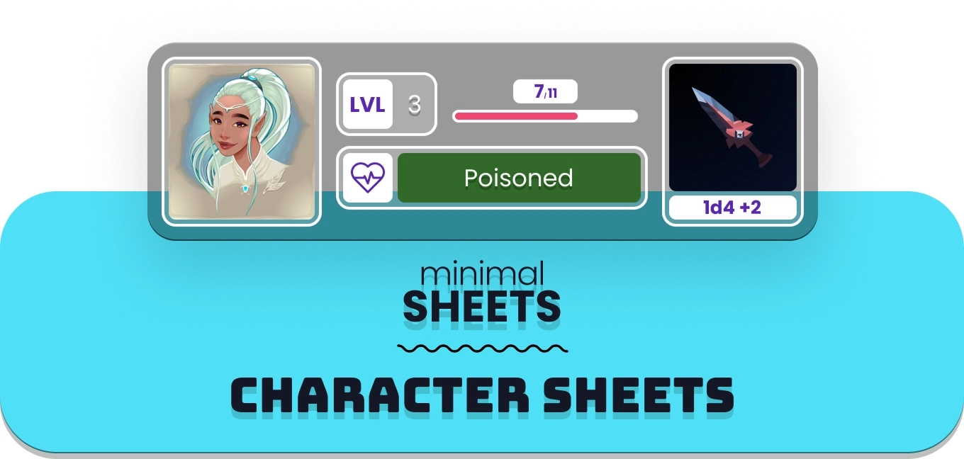 Minimal Sheets: Character Sheets