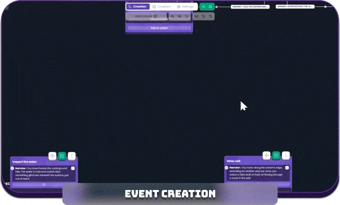 Minimal Adventures: Event creation