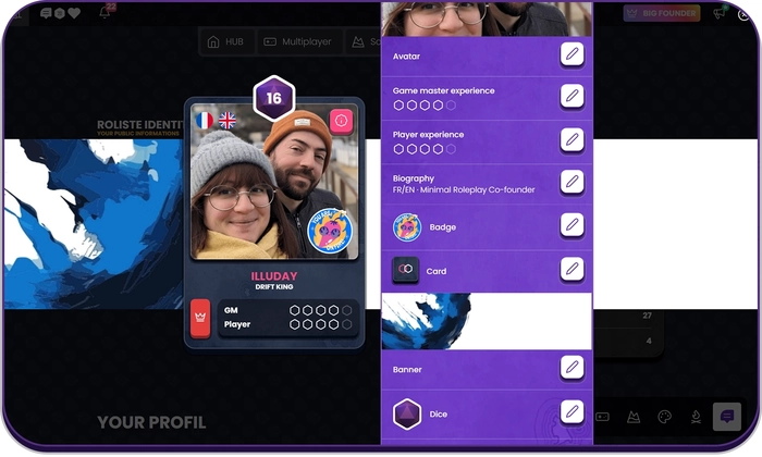 HUB account personalization