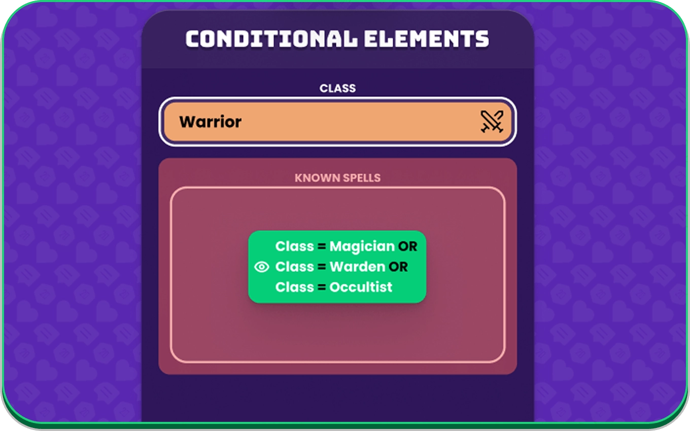 Conditionals elements
